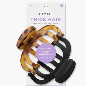 Gimme 2 pack thick hair Tortoiseshell & Black Claw Clip (brand new)